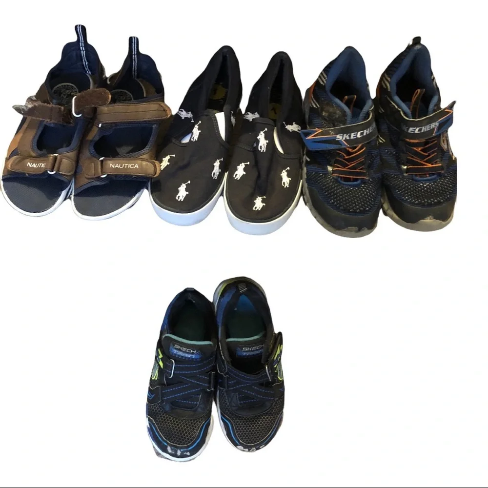 4pairs Boy size 1 shoe bundle -Nautica Polo‎ Skechers